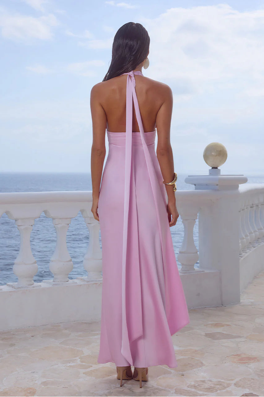 Sylvie Plunge V-Neck Maxi Dress - Petal