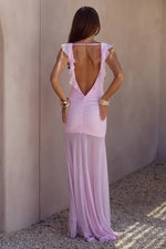 Load image into Gallery viewer, Blythe V-Neck Frill Maxi Dress - Musk
