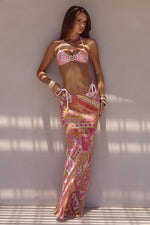 Load image into Gallery viewer, Cyrus Low Waist Sheer Maxi Skirt - Cavello Peach
