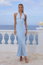 Load image into Gallery viewer, Sylvie Plunge V-Neck Maxi Dress - Sky Blue
