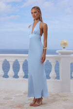 Load image into Gallery viewer, Sylvie Plunge V-Neck Maxi Dress - Sky Blue
