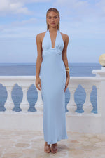 Load image into Gallery viewer, Sylvie Plunge V-Neck Maxi Dress - Sky Blue
