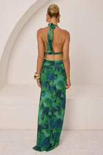 Load image into Gallery viewer, Xylia Halter Low Plunge Maxi Dress - Calista Green
