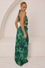 Load image into Gallery viewer, Xylia Halter Low Plunge Maxi Dress - Calista Green
