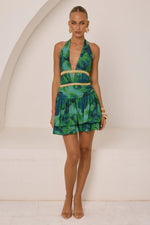 Load image into Gallery viewer, Xylia Halter Low Plunge Mini Dress - Calista Green
