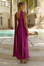 Load image into Gallery viewer, Elsa Strapless Scarf Maxi Dress - Plum
