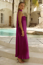 Load image into Gallery viewer, Elsa Strapless Scarf Maxi Dress - Plum
