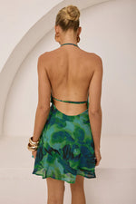Load image into Gallery viewer, Imali Halter Cowl Mini Dress - Calista Green

