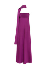 Load image into Gallery viewer, Elsa Strapless Scarf Maxi Dress - Plum
