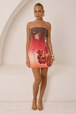 Load image into Gallery viewer, Ibiza Strapless Sequin Mini Dress - Ruby Flower
