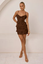 Load image into Gallery viewer, Aisha Mini Dress - Chocolate

