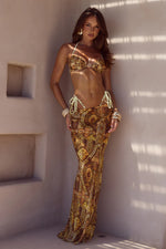 Load image into Gallery viewer, Cyrus Low Waist Sheer Maxi Skirt - Magnolia Mango
