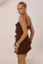 Load image into Gallery viewer, Aisha Mini Dress - Chocolate
