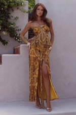 Load image into Gallery viewer, Skylar Ruched Maxi Skirt - Magnolia Mango
