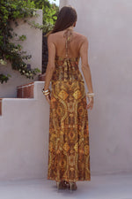 Load image into Gallery viewer, Skylar Ruched Maxi Skirt - Magnolia Mango
