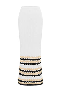 Carolina Maxi Skirt - White/Sand