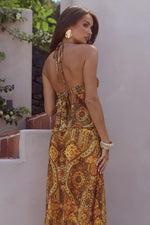 Load image into Gallery viewer, Skylar Sheer Halter Split Front Top - Magnolia Mango
