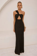 Load image into Gallery viewer, Kyree One Shoulder Maxi Dress - Black

