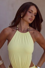 Load image into Gallery viewer, Imelda High Neck Mini Dress - Butter
