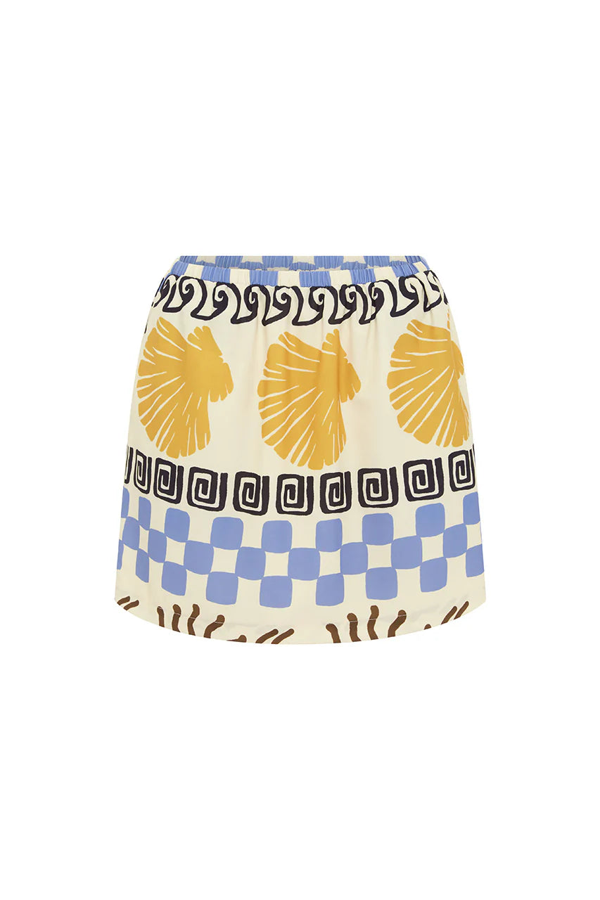 Daze Mini Skirt - Vory Print