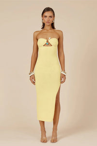 Luna Midi Dress - Lemon