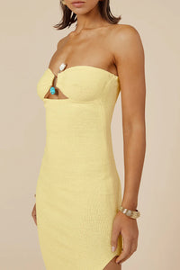 Luna Midi Dress - Lemon