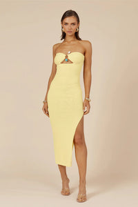 Luna Midi Dress - Lemon