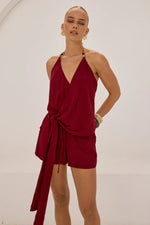 Load image into Gallery viewer, Marlow Halter Wrap Top - Red
