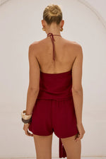 Load image into Gallery viewer, Marlow Halter Wrap Top - Red
