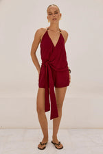 Load image into Gallery viewer, Marlow Halter Wrap Top - Red
