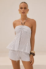 Load image into Gallery viewer, Drea Halter Ruched Top - Drea White
