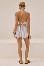 Load image into Gallery viewer, Drea Halter Ruched Top - Drea White
