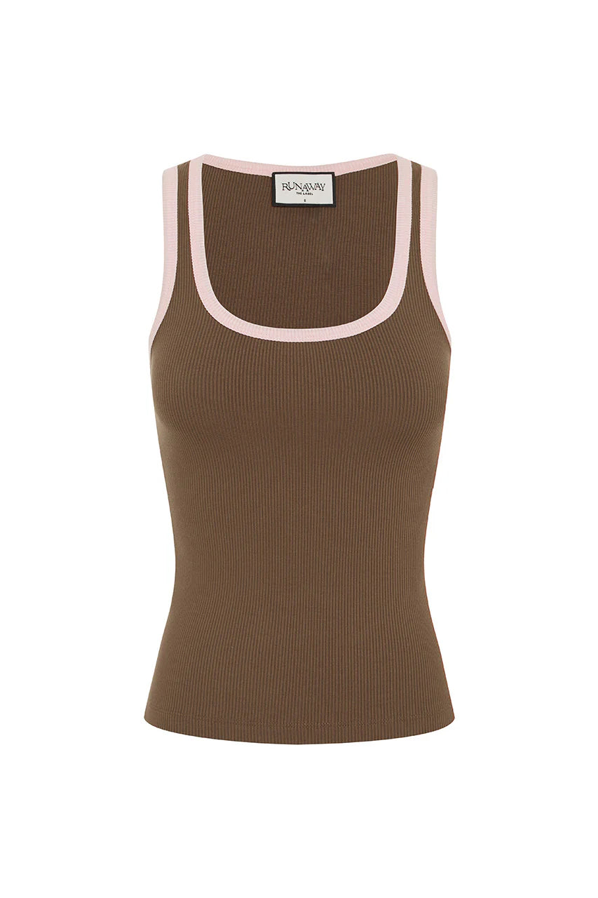 Angelo Tank - Chocolate/Pink