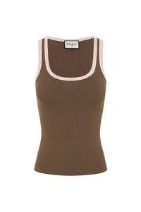 Angelo Tank - Chocolate/Pink