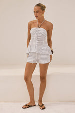 Load image into Gallery viewer, Drea Halter Ruched Top - Drea White
