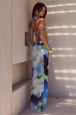 Load image into Gallery viewer, Cyrus Low Waist Sheer Maxi Skirt - Waterlily Blue
