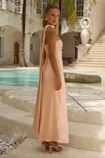 Load image into Gallery viewer, Elsa Strapless Scarf Maxi Dress - Peach
