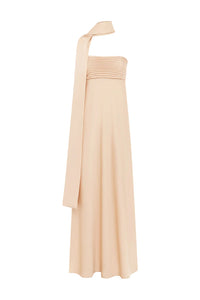 Elsa Strapless Scarf Maxi Dress - Peach