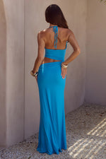 Load image into Gallery viewer, Lumia Halter Maxi Dress - Ocean
