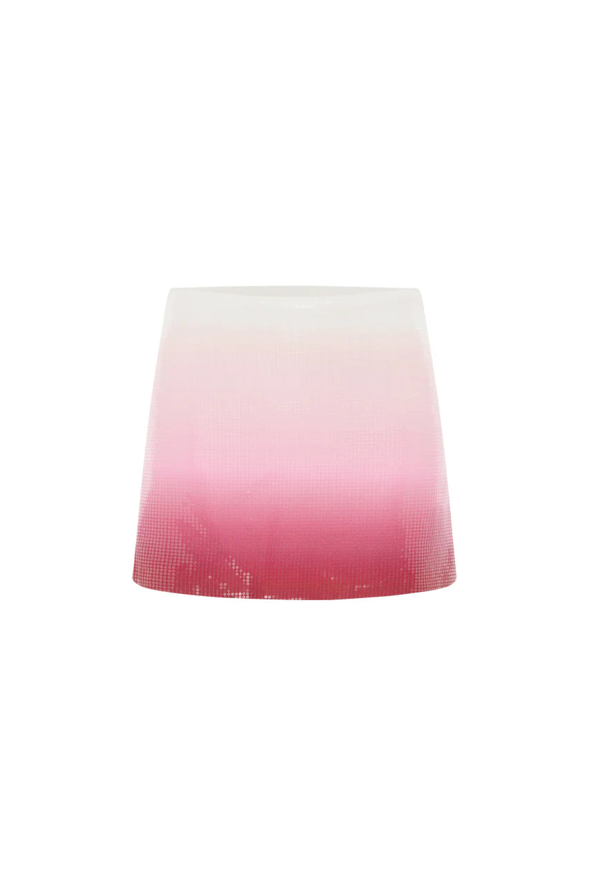Ophira Sequin Mini Skirt - Strawberry Shortcake Ombré