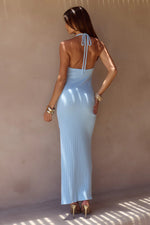 Load image into Gallery viewer, Lilabelle Halter Knit Maxi Dress - Sky Blue
