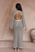 Load image into Gallery viewer, Cherie Knit Maxi Dress - Sand/Black
