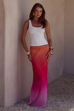Load image into Gallery viewer, Cyrus Low Waist Sheer Maxi Skirt - Tropicale Ombre
