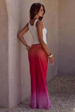 Load image into Gallery viewer, Cyrus Low Waist Sheer Maxi Skirt - Tropicale Ombre
