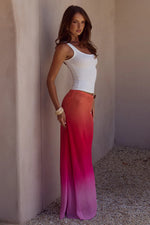 Load image into Gallery viewer, Cyrus Low Waist Sheer Maxi Skirt - Tropicale Ombre
