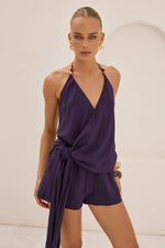 Load image into Gallery viewer, Marlow Halter Wrap Top - Navy
