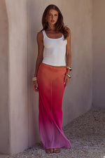 Load image into Gallery viewer, Cyrus Low Waist Sheer Maxi Skirt - Tropicale Ombre
