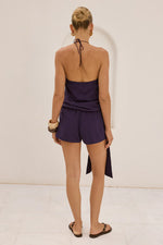 Load image into Gallery viewer, Marlow Halter Wrap Top - Navy
