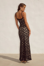 Load image into Gallery viewer, Sarta Lace Maxi Dress - Black

