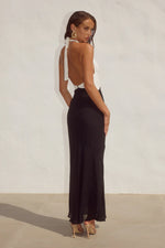 Load image into Gallery viewer, Tenaya Plunge V-Neck Maxi Dress - Black/White

